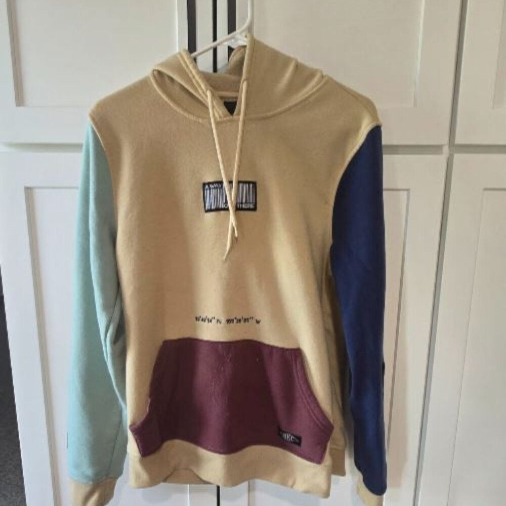 BKC Graphic Hoodie Size Small S Colorblock Explorer Coordinate Streetwear Unisex